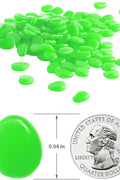 100-Pack Green Glow in the Dark Pebble Stones for Gardens, Paths, and Aquarium Décor