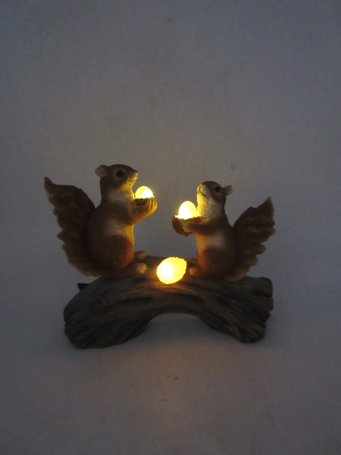 Squirrels on a Log Solar LED Garden Light | Outdoor Decorative Fixture – 954581