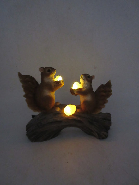 Squirrels on a Log Solar LED Garden Light | Outdoor Decorative Fixture – 954581