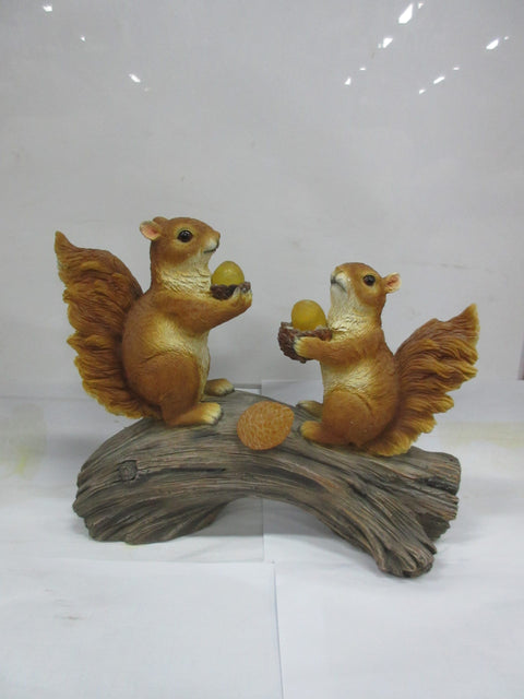 Squirrels on a Log Solar LED Garden Light | Outdoor Decorative Fixture – 954581
