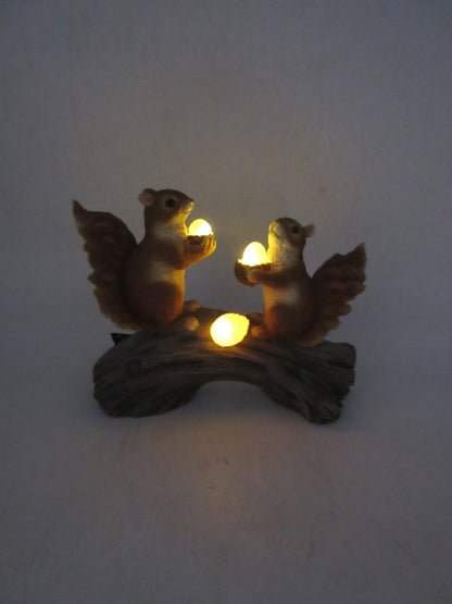 Squirrels on a Log Solar LED Garden Light | Outdoor Decorative Fixture – 954581