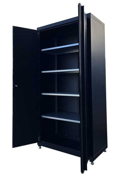 Deluxe Heavy-Duty Tool Cabinet Garage Storage Organizer Black Stainless Steel