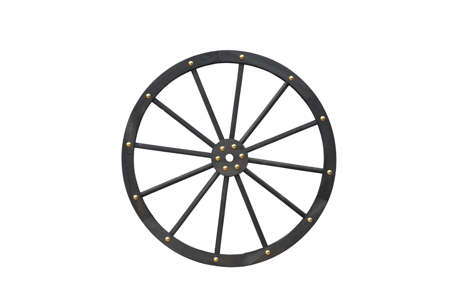 Black Solid Wood Decorative Garden Wagon Wheel Wall Decor 24 32 42 48 Inch