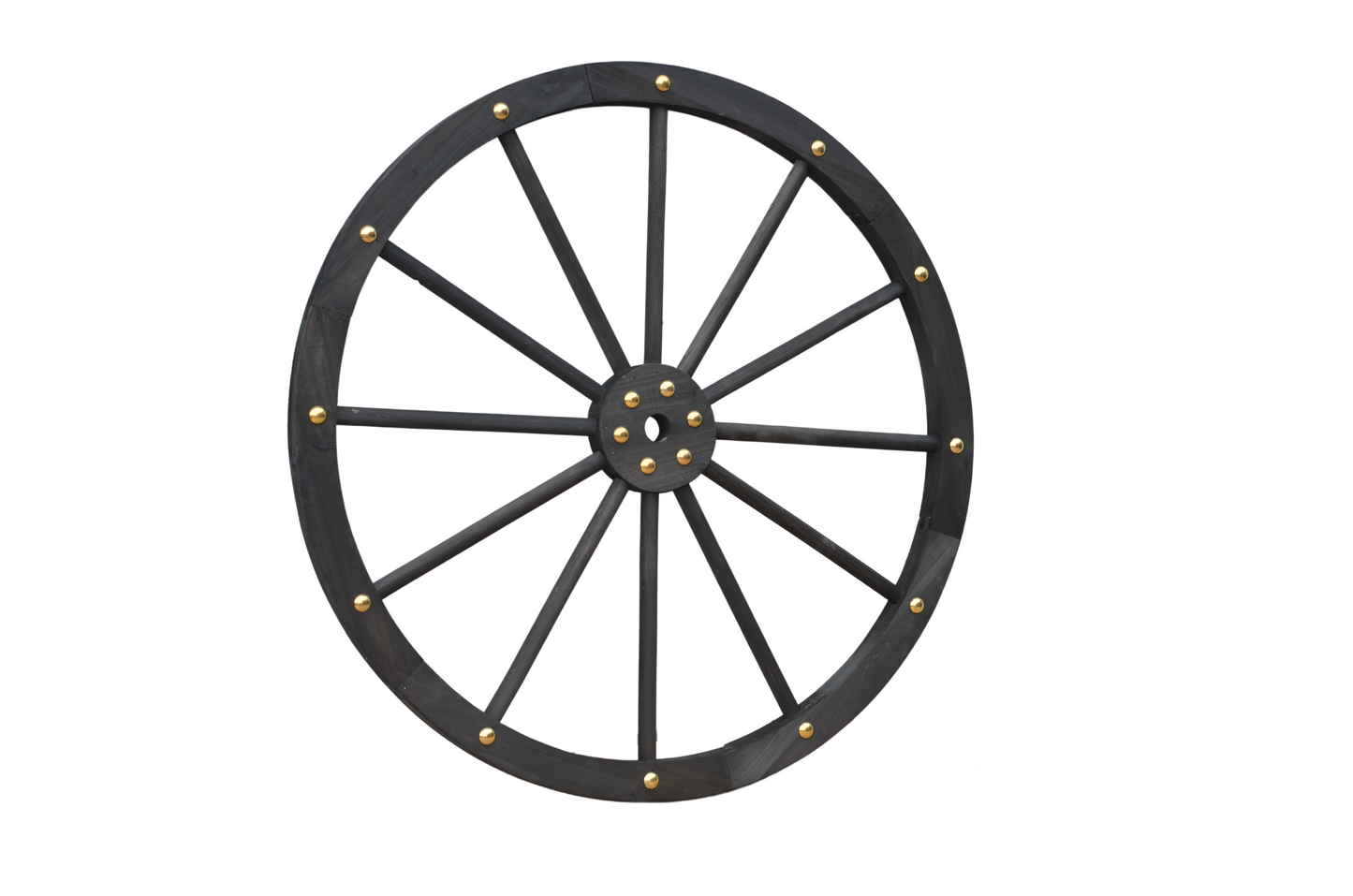 Black Solid Wood Decorative Garden Wagon Wheel Wall Decor 24 32 42 48 Inch