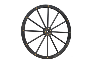 Black Solid Wood Decorative Garden Wagon Wheel Wall Decor 24 32 42 48 Inch