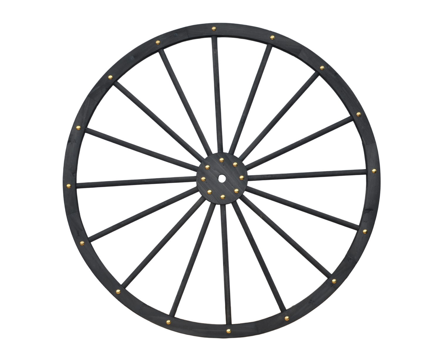 Black Solid Wood Decorative Garden Wagon Wheel Wall Decor 24 32 42 48 Inch
