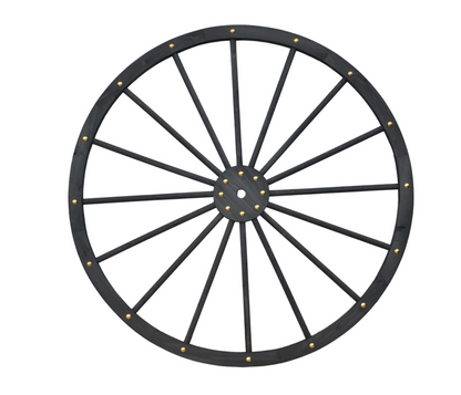Black Solid Wood Decorative Garden Wagon Wheel Wall Decor 24 32 42 48 Inch