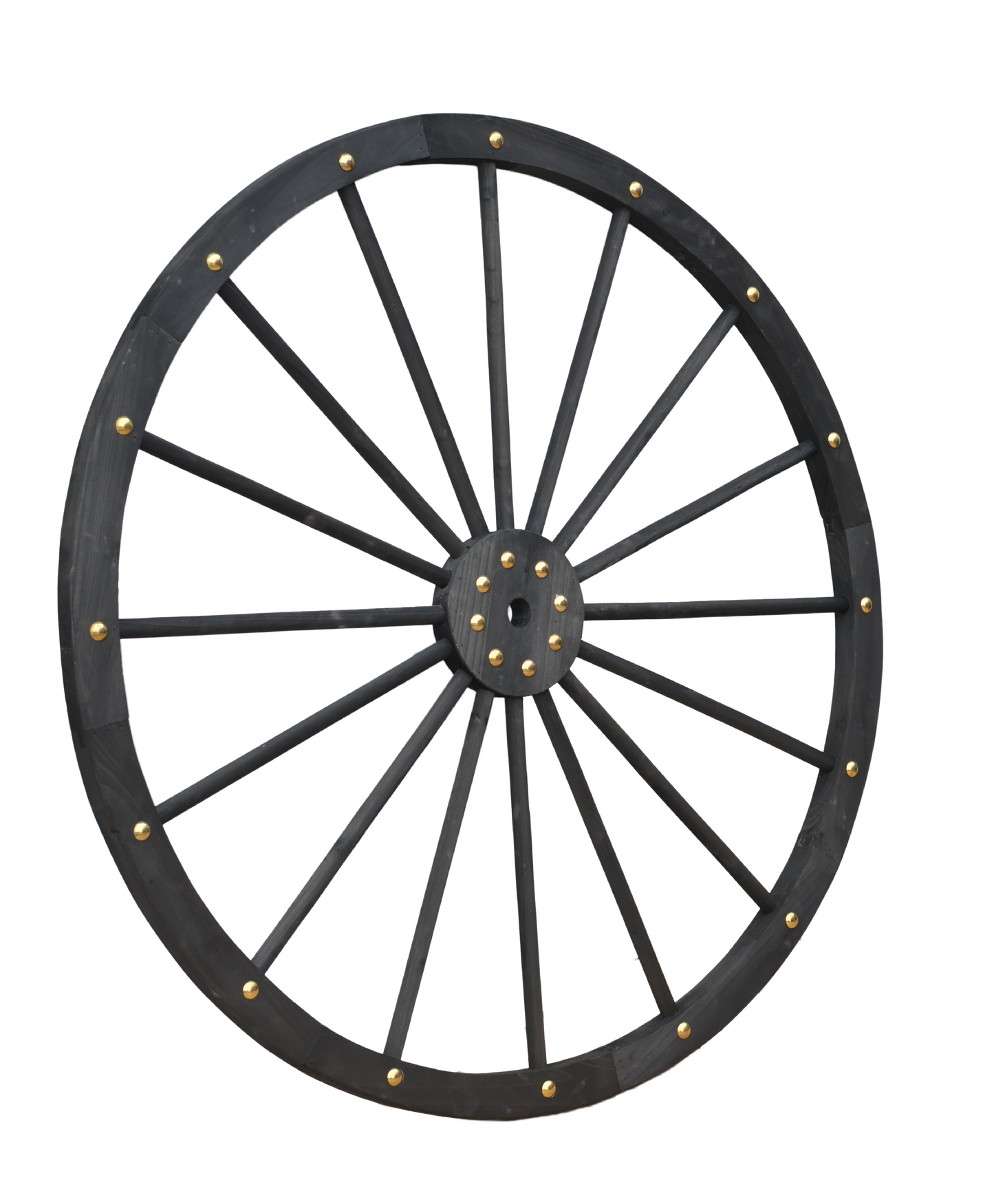 Black Solid Wood Decorative Garden Wagon Wheel Wall Decor 24 32 42 48 Inch