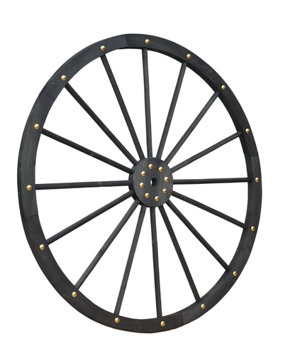 Black Solid Wood Decorative Garden Wagon Wheel Wall Decor 24 32 42 48 Inch