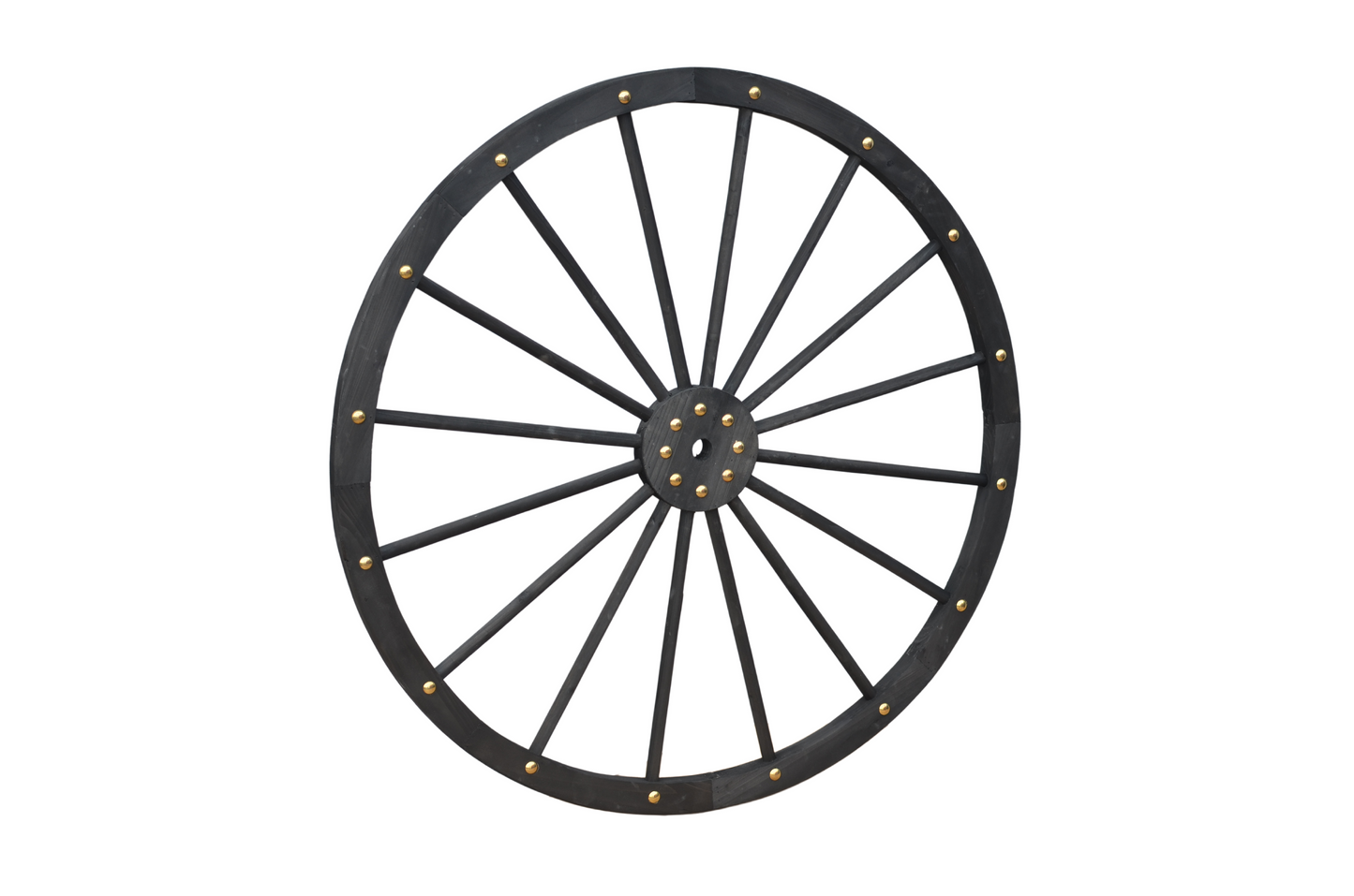 Black Solid Wood Decorative Garden Wagon Wheel Wall Decor 24 32 42 48 Inch
