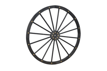 Black Solid Wood Decorative Garden Wagon Wheel Wall Decor 24 32 42 48 Inch