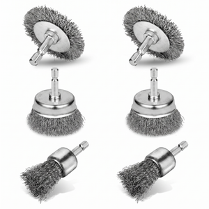 6-Piece Wire Brush Drill Attachment Set 1/4" Hex Shank T0981