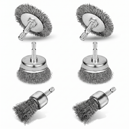 6-Piece Wire Brush Drill Attachment Set 1/4" Hex Shank T0981