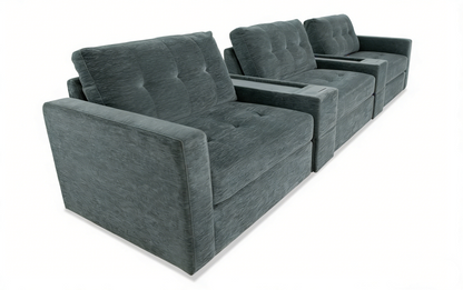 5-Piece Modular Sectional Sofa with Storage & USB Charging Console 147" Wide Charcoal/Gray BO916