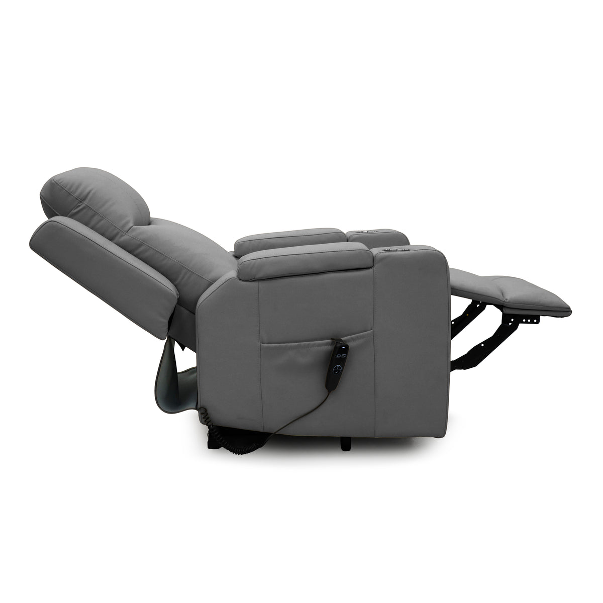 Power Lift Recliner Massage Chair with Single Motor, Air Massage, Arm Storage, Cup Holders & Tech Leather Finish