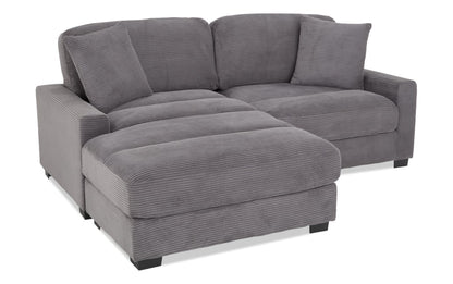 86" L-Shape Sectional Sofa with Reversible Ottoman & Pillows – Left/Right Chaise Couch Gray/Teal/Avocado BO958
