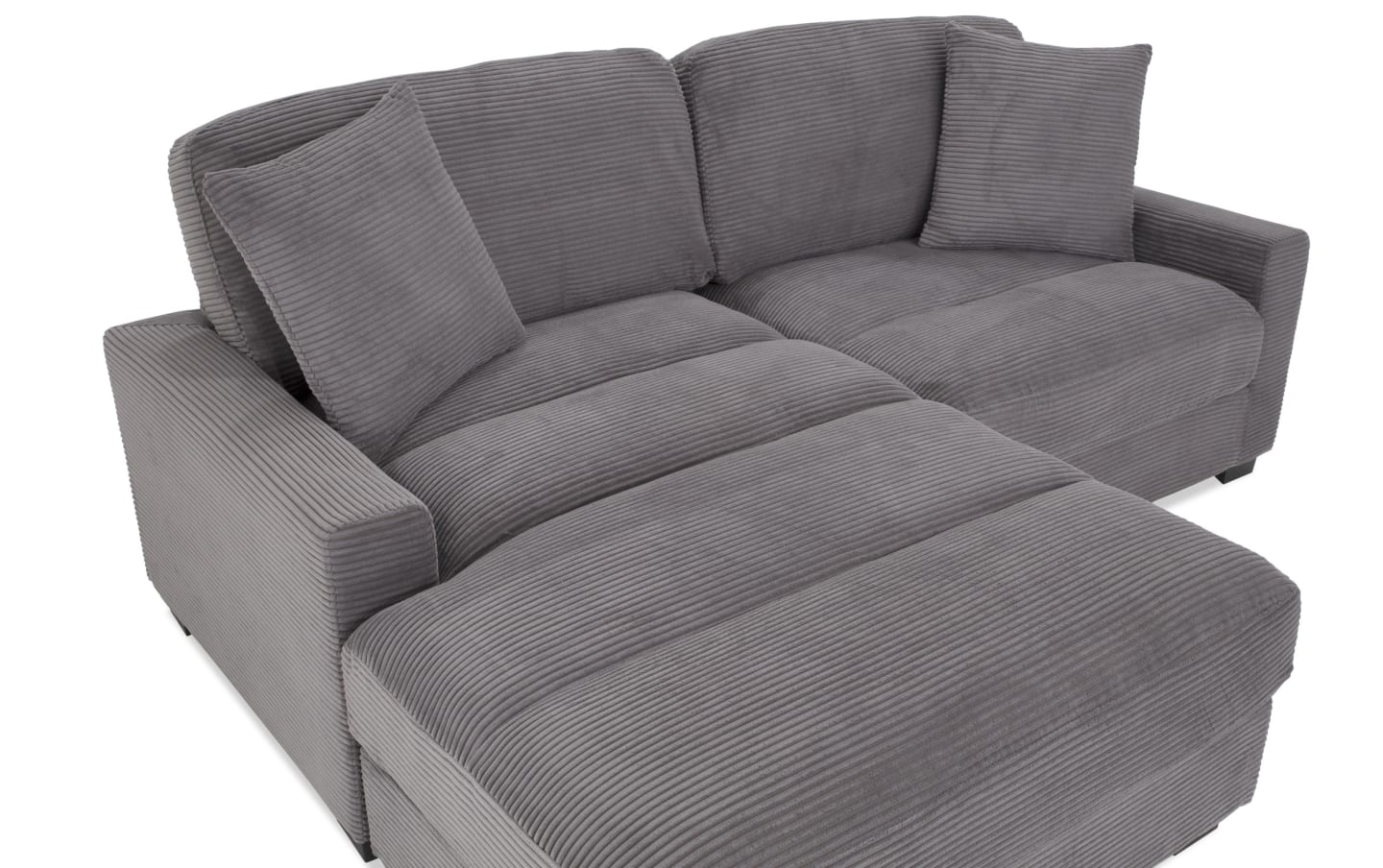 86" L-Shape Sectional Sofa with Reversible Ottoman & Pillows – Left/Right Chaise Couch Gray/Teal/Avocado BO958