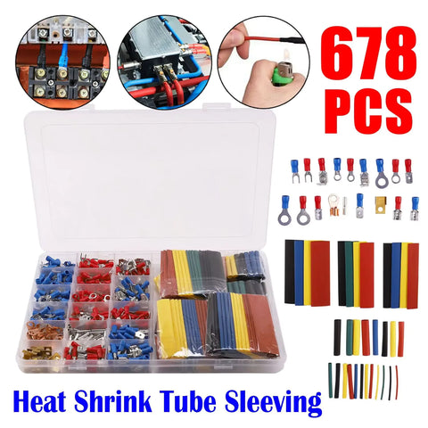 678pcs Heat Shrink Tube Sleeving Set for Car Electrical Repair CZ0600018