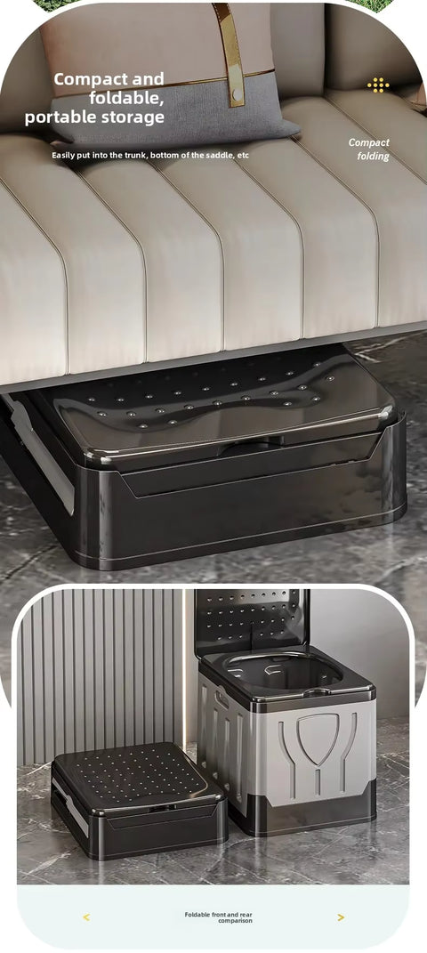 Portable Folding Plastic Toilet – Compact Outdoor & Camping Commode PFT291BK