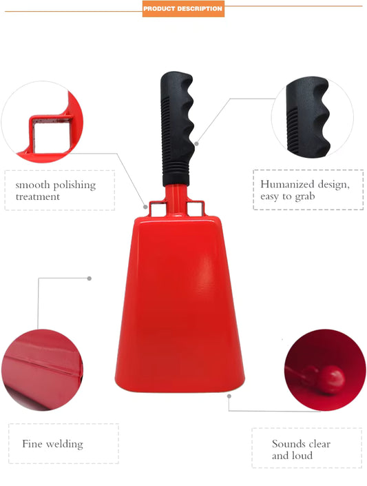Livestock Animal Cowbells – Black Steel Herding Bells Set (3.5", 4.9", 10.1") for Farms, Ranching & Events