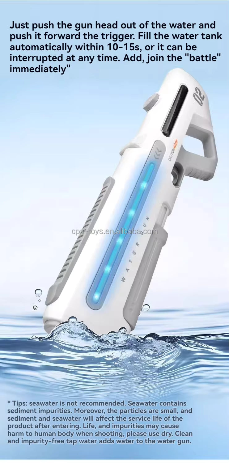 Electric Water Gun Self Priming Automatic Kids Outdoor Water Blaster CPS302954