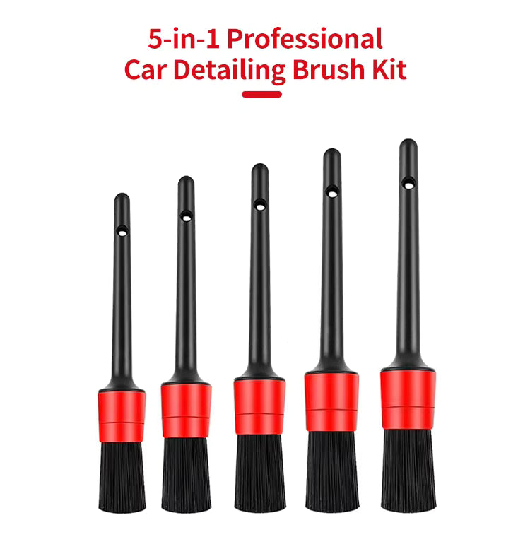 New Ultra Flexible Car Detailing Brush Set 5 PCS Car Care Cleaning Tools 5PCDB