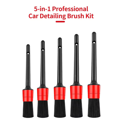 New Ultra Flexible Car Detailing Brush Set 5 PCS Car Care Cleaning Tools 5PCDB