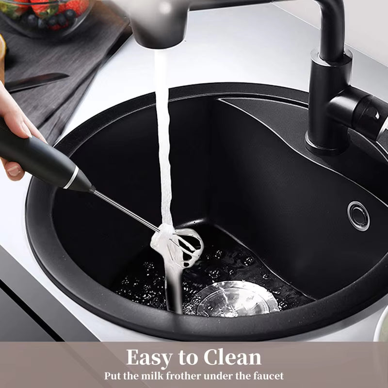 USB Rechargeable Milk Frother Hand Mixer – Variable Speed Electric Coffee Frother F1001