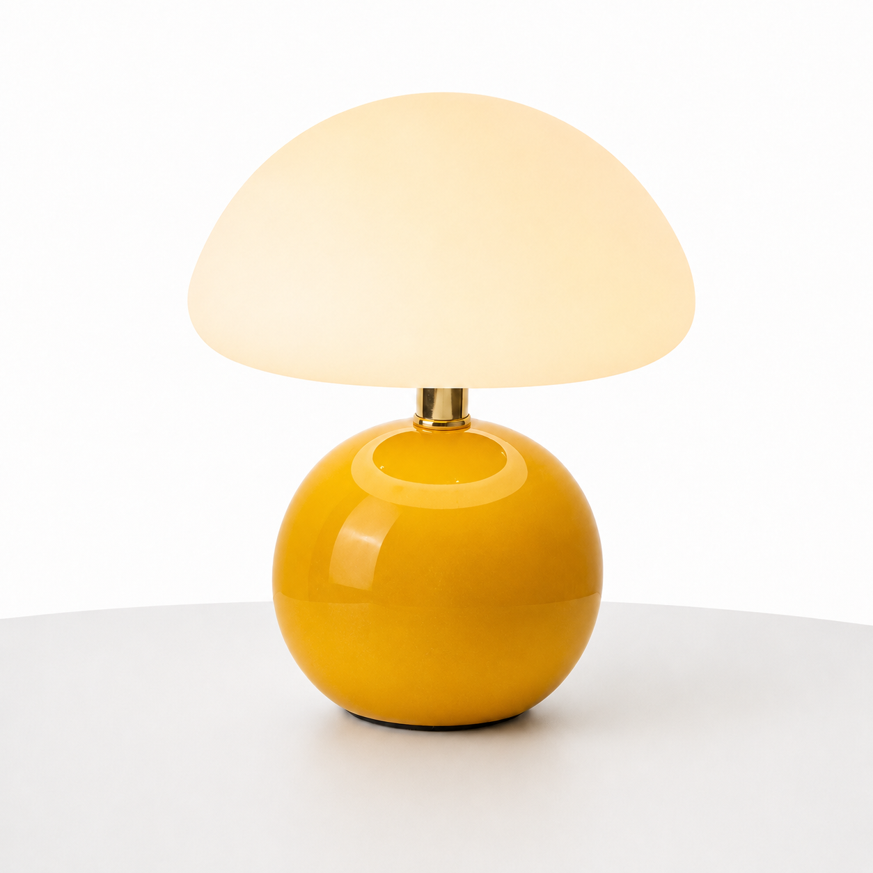 Mushroom Ceramic Table Lamp USB Powered 3-Color LED Bedside Lamp Yellow & White HBMTMG13