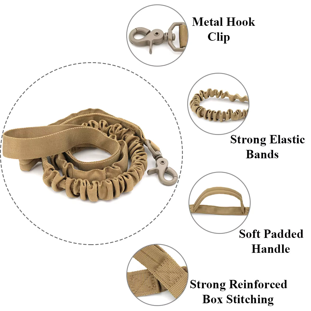Metal-Buckle Tactical K9 Dog Collar with Handle & Hook-and-Loop Panel – Heavy-Duty Nylon Military Dog Collar | K9C01 Series