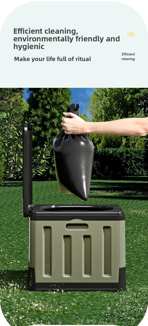 Portable Folding Plastic Toilet – Compact Outdoor & Camping Commode PFT291BK