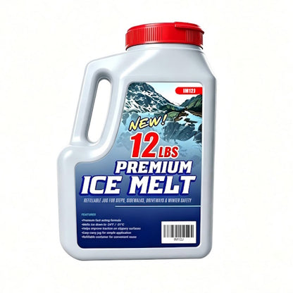 Premium Heavy Duty Calcium Chloride Blend Ice Melter & Snow De-Icer for Driveways, Sidewalks, Walkways, Stairs, Parking Lots & Winter Ice Removal 12 lb, 25 lb, 44 lb
