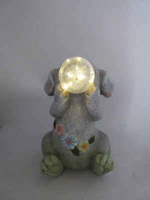 Solar Garden Statues with LED Lights Dog Frog Gnome Highland Cow Rabbit Cat Bear Collection KHSOLAR01