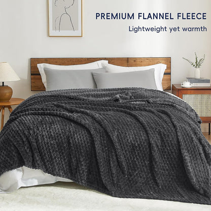 3D Jacquard Flannel Fleece Blanket Plush Soft Throw 50x60 60x80 90x90 Inches JFFBLK