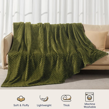 3D Jacquard Flannel Fleece Blanket Plush Soft Throw 50x60 60x80 90x90 Inches JFFBLK
