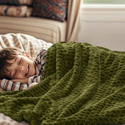 3D Jacquard Flannel Fleece Blanket Plush Soft Throw 50x60 60x80 90x90 Inches JFFBLK
