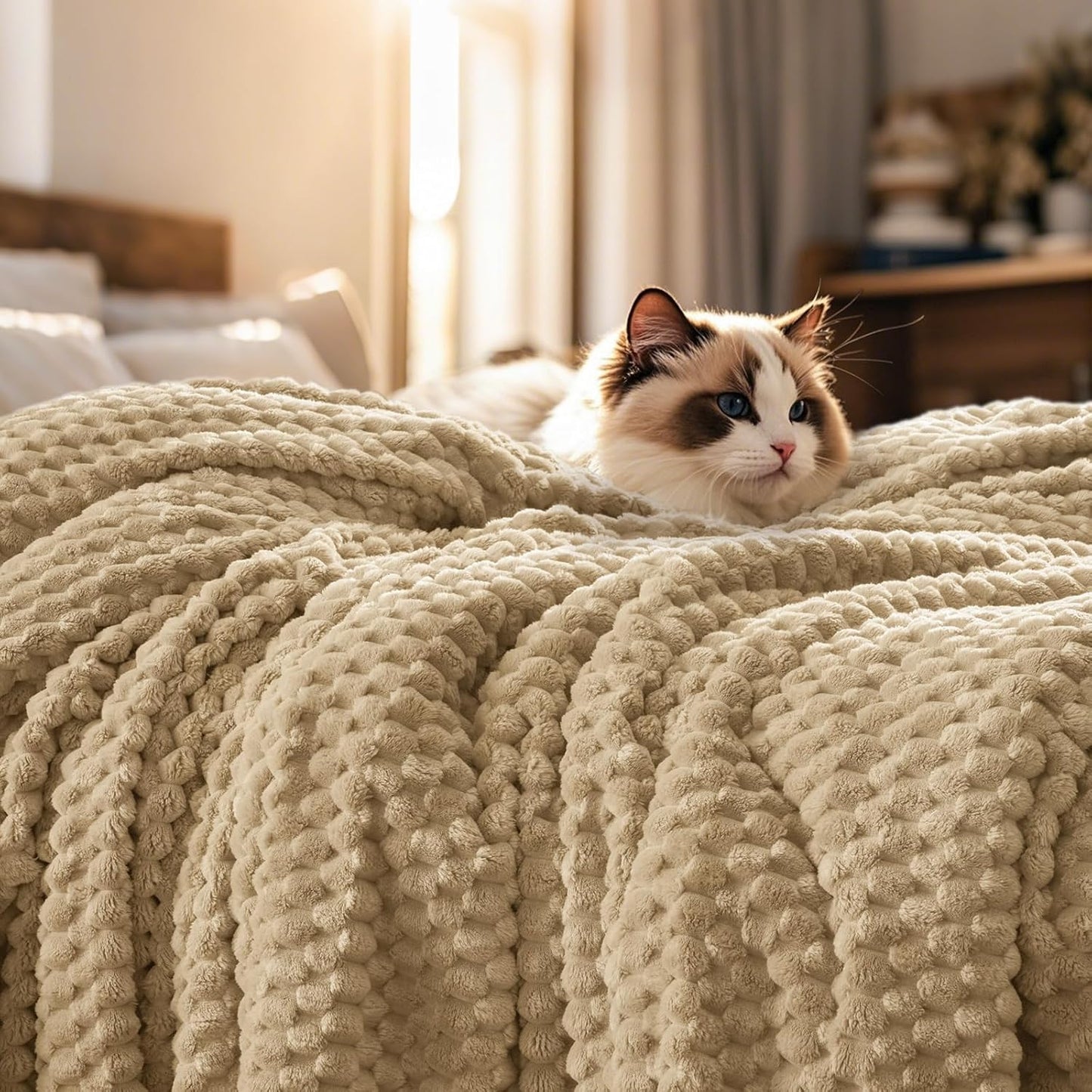 3D Jacquard Flannel Fleece Blanket Plush Soft Throw 50x60 60x80 90x90 Inches JFFBLK