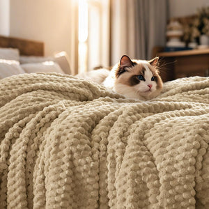 3D Jacquard Flannel Fleece Blanket Plush Soft Throw 50x60 60x80 90x90 Inches JFFBLK