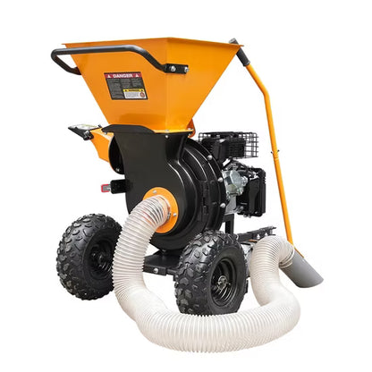 Gas Wood Chipper Vacuum 3.5" Capacity – 2-Swing Blade Chipper Shredder Mulcher DRGS533