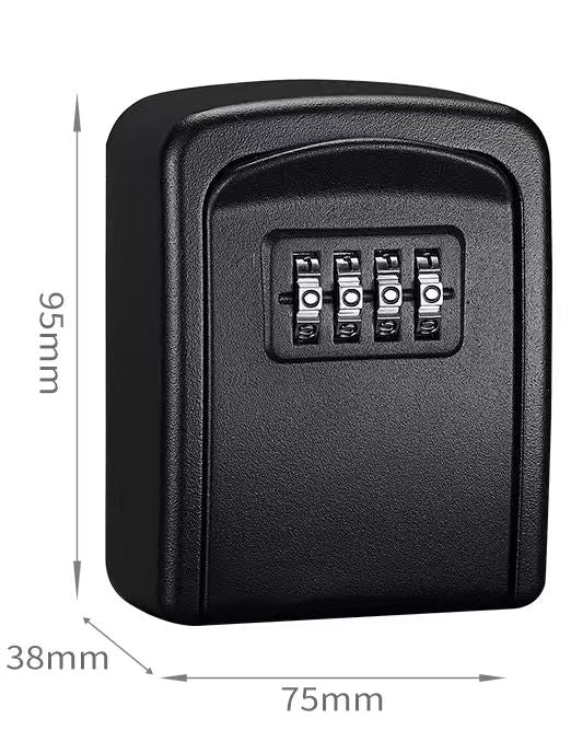 Portable Combination Key Lock Box Wall Mount Outdoor Key Safe Storage Alloy Steel Security Box Lockbox Black KLB01