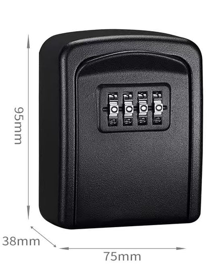 Portable Combination Key Lock Box Wall Mount Outdoor Key Safe Storage Alloy Steel Security Box Lockbox Black KLB01
