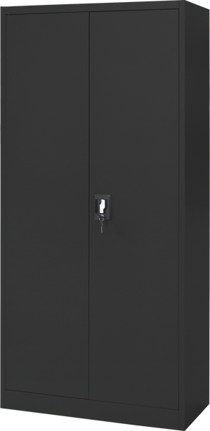 5-Layer Double Wide Lockable Metal Garage Storage Cabinet 72.8" x 35.4" with Steel Doors, Adjustable Shelves &amp; Key Lock KMFC05