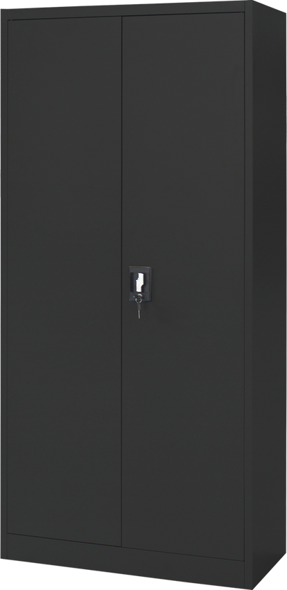 5-Layer Double Wide Lockable Metal Garage Storage Cabinet 72.8" x 35.4" with Steel Doors, Adjustable Shelves &amp; Key Lock KMFC05
