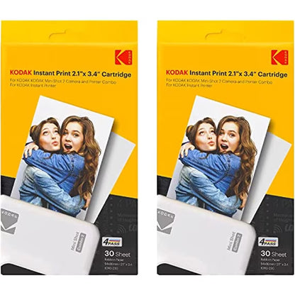 Kodak 4PASS Film Cartridge 60 Sheets for Mini 2 Retro & Mini Shot 2 Retro – 2.1 x 3.4 Inch All-in-One Photo Paper Refill