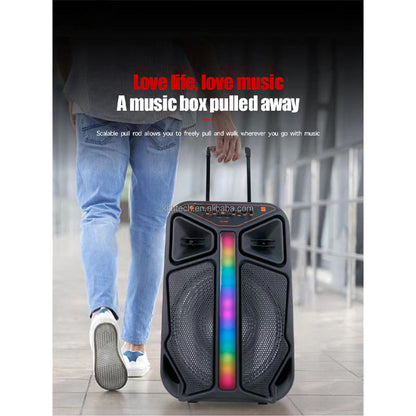 35W Bluetooth Speaker with Tweeter RGB Lights USB TF AUX Mic KTS1849