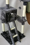 Gray multi-level cat tower with scratching posts and ladder
Cat climbing condo with enclosed space and jute posts
Sturdy XL cat tree furniture for multiple cats
Indoor cat activity tower with neutral color
Durable cat tower with platforms and hideout