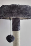 Gray multi-level cat tower with scratching posts and ladder
Cat climbing condo with enclosed space and jute posts
Sturdy XL cat tree furniture for multiple cats
Indoor cat activity tower with neutral color
Durable cat tower with platforms and hideout