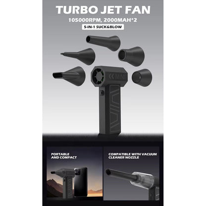 Mini Turbo Jet Fan 5-in-1 Suck & Blow Air Duster LGHO100