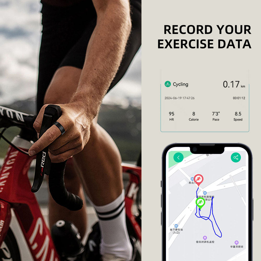 Smart Ring Compatible with Android & iOS IP68 Waterproof Fitness Tracker LGHOR99