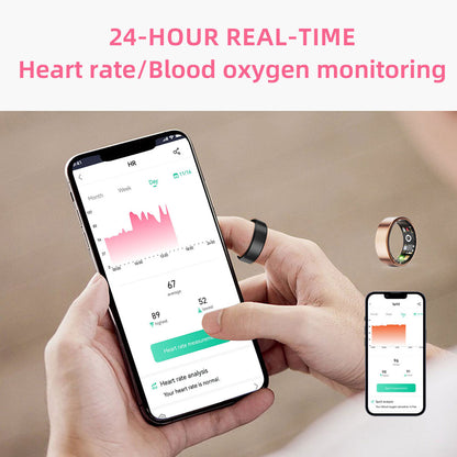 Smart Ring Compatible with Android & iOS IP68 Waterproof Fitness Tracker LGHOR99
